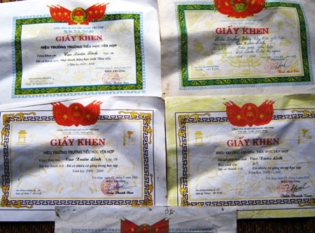 Thành tích của Cao Xuân Linh trong suốt 5 năm học qua.