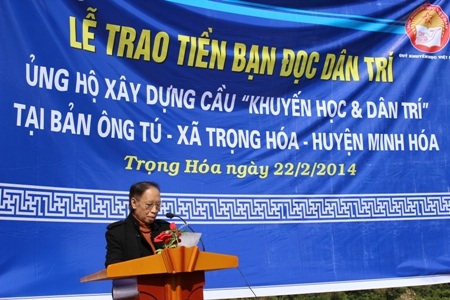 Nhà báo Phạm Huy Hoàn, Tổng Biên tập Báo Dân trí phát biểu tại buổi lễ