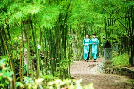 Nét thôn quê mộc mạc trong khuôn viên 