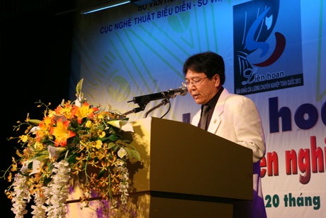 Khán giả vẫn mặn mà với cải lương - 1 Ông Vương Duy Biên, Thứ trưởng Bộ Văn hóa, Thể thao và Du lịch phát biểu tại buổi bế mạc