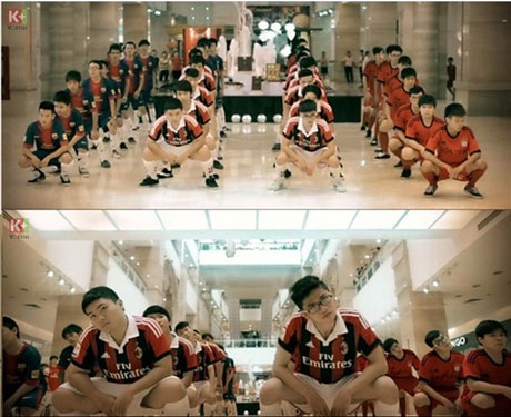 “Đã mắt” clip flash mob bóng đá đầu tiên của Việt Nam - 1 Những cung bậc cảm xúc được thể hiện bằng những động tác hiphop độc đáo