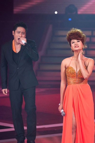 Minh Tiệp và bạn diễn, ca sĩ Hà Thúy Anh tại chương trình