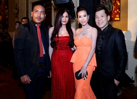 Từ trái sang: doanh nhân Chung Minh, doanh nhân Nguyễn Thị Liễu, Hoa hậu Thu Hoài