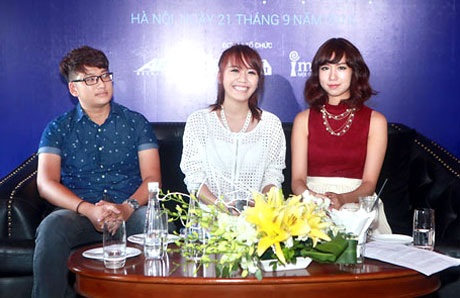 Hà Trần về nước biểu diễn cùng Mỹ Linh - 2 Chương trình nâng đỡ nhiều giọng ca trẻ có tiềm nănŧ như Hà Minh Tiến, Huyền My, Min (Ảnh: Hải Bá)