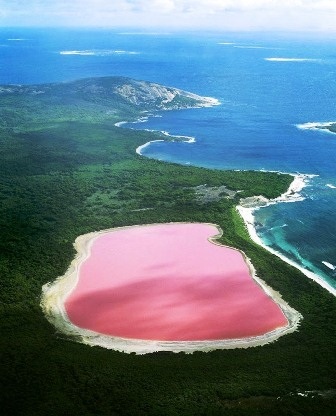 Một dải cát bao phủ bởi các loại thực vật là bức tường ngăn đôi giữa hồ với đại dương.