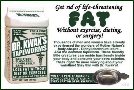 Không ít người đã sử dụng sán dây để giảm cân