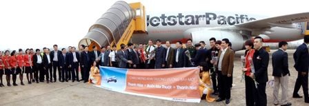 Jetstar Pacific khai trương đường bay Thanh Hóa - Buôn Ma Thuột - 1 Chuyến bay khai trương Thanh Hóa - Buôn Ma Thuột của Jetstar Pacific sáng 3/2