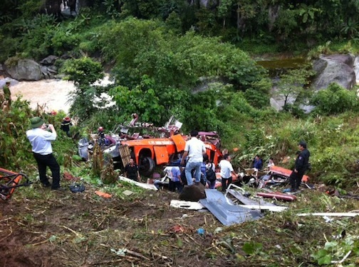 Hiện trường vụ tai nạn xe khách thảm khốc ở Sa Pa - Lào Cai hôm 1/9