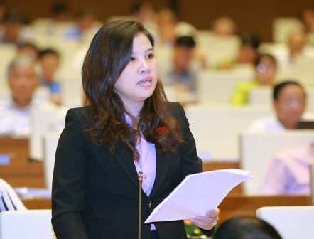 Đại biểu Đinh Thị Phương Lan - đoàn Quảng Ngãi (ảnh: Ngọc Châu)