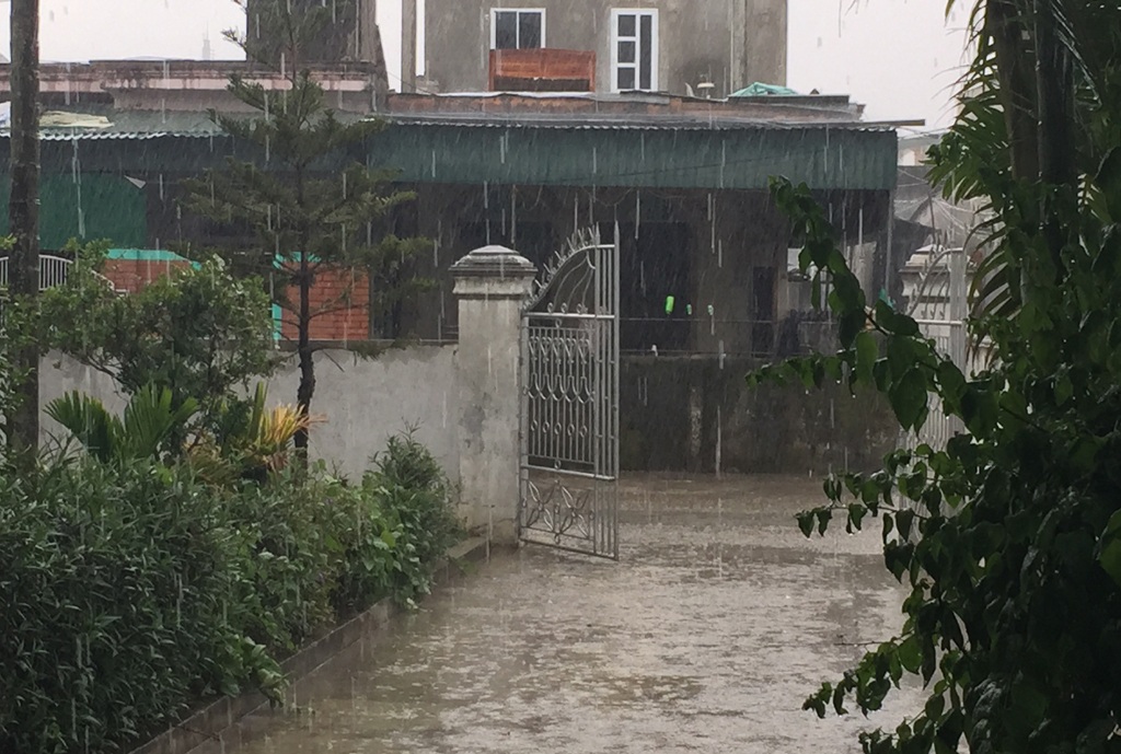 Người dân ở phường Đông Vĩnh cảm nhận được cơn mưa vàng sau những ngày nắng nóng.