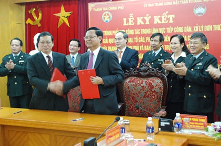 Thanh tra Chính phủ phối hợp với MTTQ giải quyết đơn thư tố cáo của công dân - 1 Thanh tra Chính phủ phối hợp với UBTWMTTQ giải quyết đơn thư khiếu nại, tố cáo của công dân