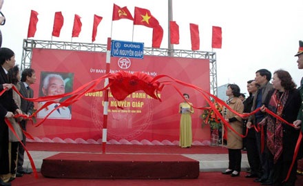 Con đường mang tên Đại tướng Võ Nguyên Giáp.