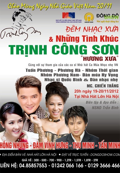 Đón đợi “Đêm nhạc xưa và những tình khúc Trịnh Công Sơn” - 1 Poster giới thiệu chương trình “Đêm nhạc xưa và những tình khúc Trịnh Công Sơn”.