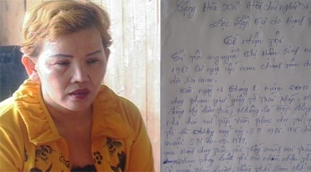 Giải cứu 9 thôn nữ trong “quán nhậu” ven Đầm Dơi - 1 Nguyễn Thị Hận và bản tự khai