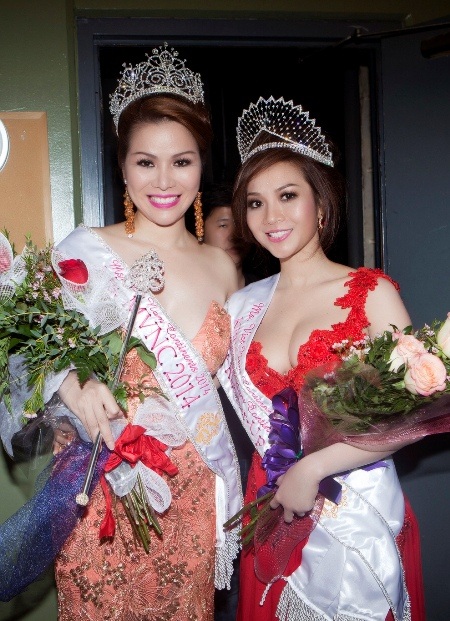 Hoa hậu Bùi Thị Hà cùng á hậu Phụ nữ người Việt thế giới