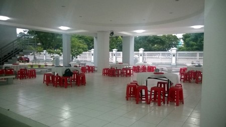 Công tác chuẩn bị cho tang lễ của nhà văn Anh Đức tại trụ sở Hội VHNT TPHCM chiều 22/8 (Ảnh: T.H)