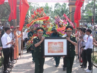 Lễ rước bằng công nhận di tích lịch sử văn hóa cấp tỉnh