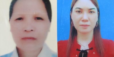 Đối tượng Trần Thị Phúc (áo trắng) và Trần Thị Hường