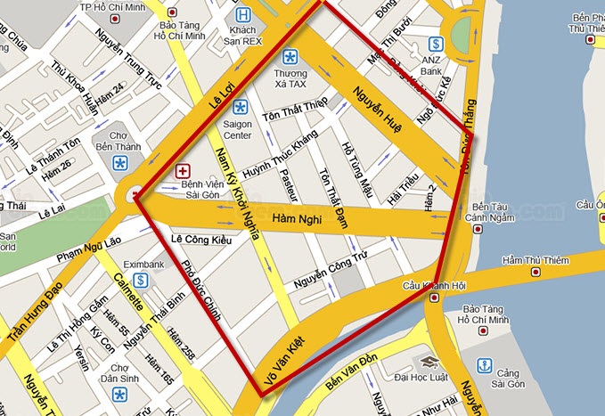 Đêm đại lễ 30/4, di chuyển, gửi xe như thế nào? - 2 Một số tuyến đường cấm xe lưu thông
và dừng đỗ trong thời gian tổ chức bắn pháo hoa