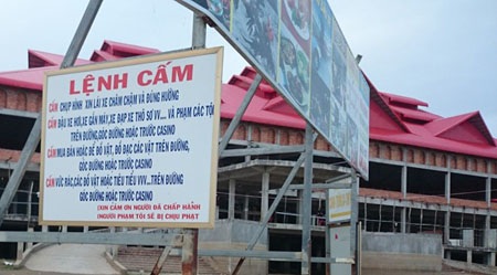 Bên ngoài casino Gò Tà Mâu.