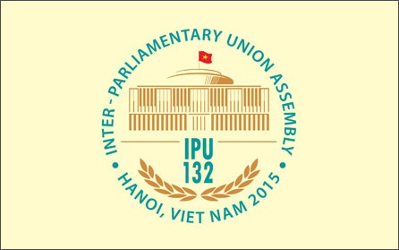 Logo Đại hội đồng Liên minh nghị viện Thế giới IPU -132 (ảnh: Học viện Báo chí tuyên truyền)
