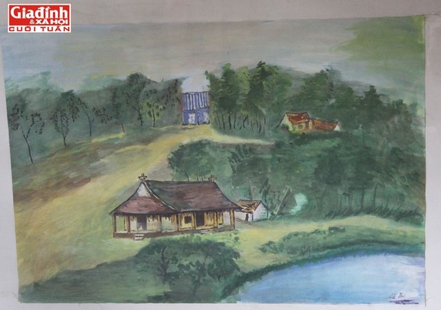 Choáng cụ bà 94 tuổi sáng tác tiểu thuyết ngàn trang trên… máy tính - 2 Một bức tranh mới được cụ Thi hoàn thiện.