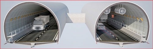 Thủ tướng đồng ý triển khai ống thứ hai hầm Hải Vân - 1 Mô hình ống hầm thứ hai Hầm Hải Vân