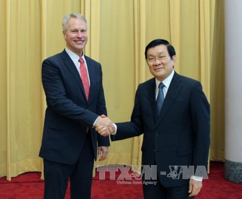 Chủ tịch nước Trương Tấn Sang tiếp ông Gary Pruitt, Chủ tịch hãng AP