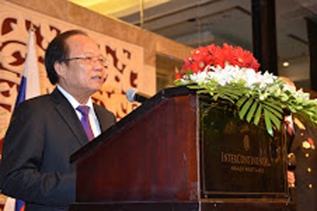 Bộ trưởng Hoàng Tuấn Anh phát biểu tại lễ trao tặng Huân chương.