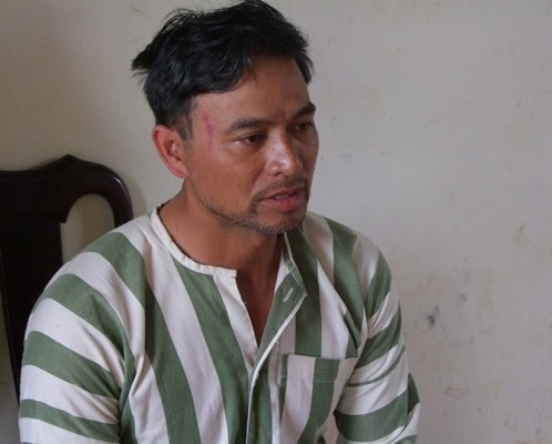 Đối tượng Long tại cơ quan công an