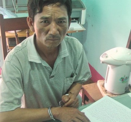 Đối tượng Phạm Viết Châu lúc vừa bị bắt giữ