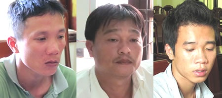 Tài xế sập bẫy “gà móng đỏ” - 1 Nguyễn Ngọc Anh, Nguyễn Đức Ngủ, Nguyễn Minh Thái.