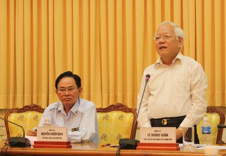 Thanh tra Chính phủ thanh tra trách nhiệm Chủ tịch UBND TP Hồ Chí Minh - 5 Ông Lê Hoàng Quân, Chủ tịch UBND TP Hồ Chí Minh phát biểu. Ảnh: Chu Tuấn