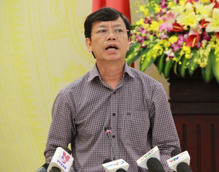 Thứ trưởng Nguyễn Trọng Đàm tại cuộc họp báo.