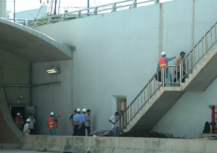 Diễn tập với tình huống cháy xe tải giữa hầm Thủ Thiêm - 10