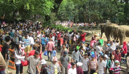 Bên trong các khu vui chơi là biển người đông nghìn nghịt