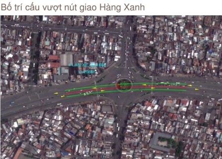 TPHCM: Hạn chế lưu thông qua vòng xoay Hàng Xanh - 1 Sơ đồ vị trí cầu vượt lắp ghép tại Hàng Xan