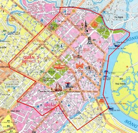 TPHCM: Phê duyệt quy hoạch Khu trung tâm rộng 930 ha - 2 Bản đồ giới hạn Khu trung tâm (bên trong viền đỏ)
