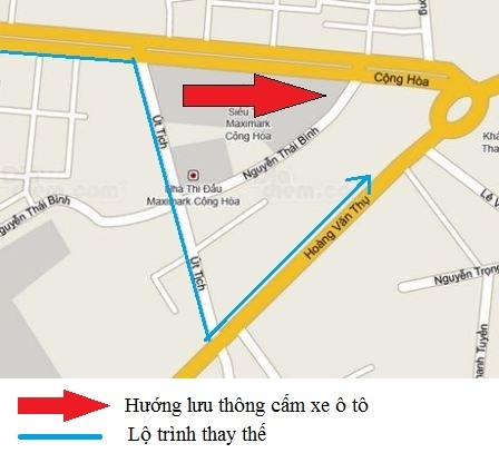 Phân luồng đường Cộng Hòa
