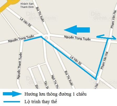 Phân luồng đường Nguyễn Trọng Tuyển