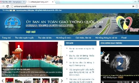 Tên miền Antoangiaothong.com đã được tích hợp vào website của Ủy ban ATGT Quốc gia