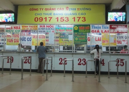 Các quầy bán vé xe ủy thác