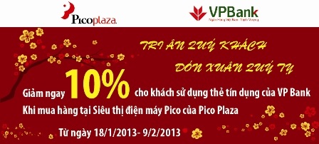 Pico Plaza “tri ân khách hàng, mừng xuân Quý Tỵ” - 1 Khách hàng có thể VP Bank sẽ có nhiều ưu đãi