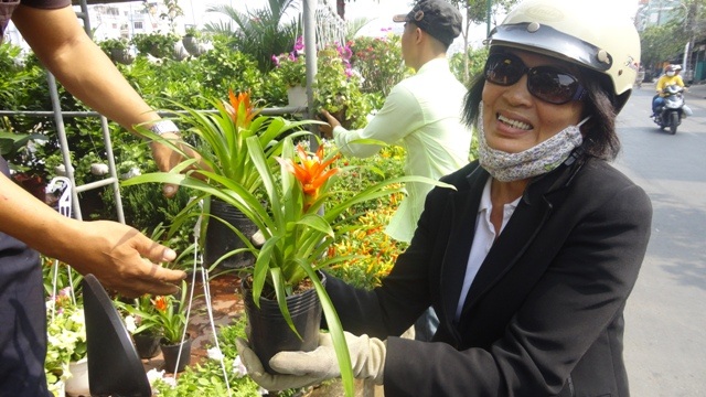 Với người mua, sắm được 1 chậu hoa chưng Tết với giá rẻ lại là một niềm vui