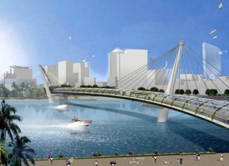Xây cầu bộ hành qua sông Sài Gòn - 1 Phối cảnh cầu đi bộ qua sông Sài Gòn