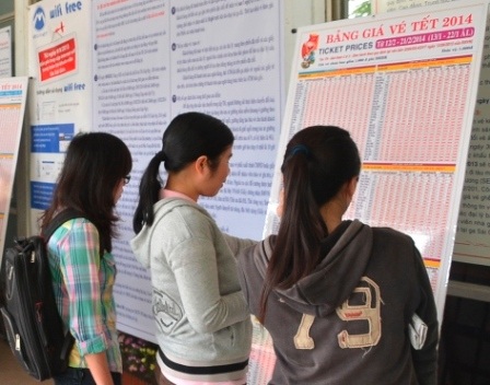 Theo ga Sài Gòn, còn rất nhiều vé tàu đi trong thời gian cao điểm Tết