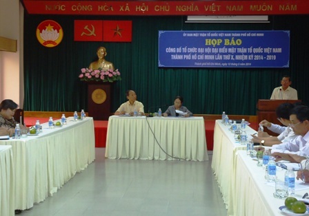 MTTQ VN TPHCM công bố sẽ khai mạc Đại hội lần thứ X vào ngày 15/5