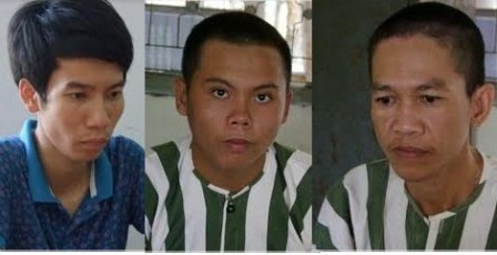 (Từ trái qua phải) Phong, Tâm, Châu tại cơ quan điều tra