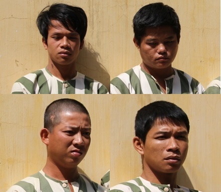4 tên trong băng nhóm trấn lột: Thái, Thi, Cường, Vũ