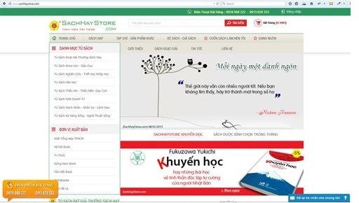 Sachhaystore.com và tâm huyết của một người yêu sách - 2 Giao
diện website của SachhayStore.com